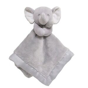 Carter's Elephant Lovey Security Blanket Gray Plush Satin Trim Baby Soothing Toy